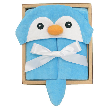 【eギフト対応】フードバスタオル リトルペンギン ギフトBOX DEIGO 61310 フード付き 赤ちゃん用 バスローブ