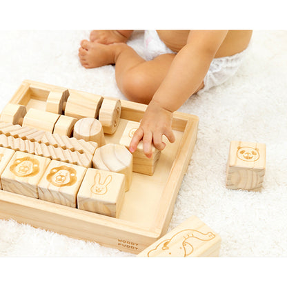 【eギフト対応】はじめてのつみき 赤ちゃんと地球にやさしい松のつみき G01-1055  ウッディプッディ 木のおもちゃ 知育玩具