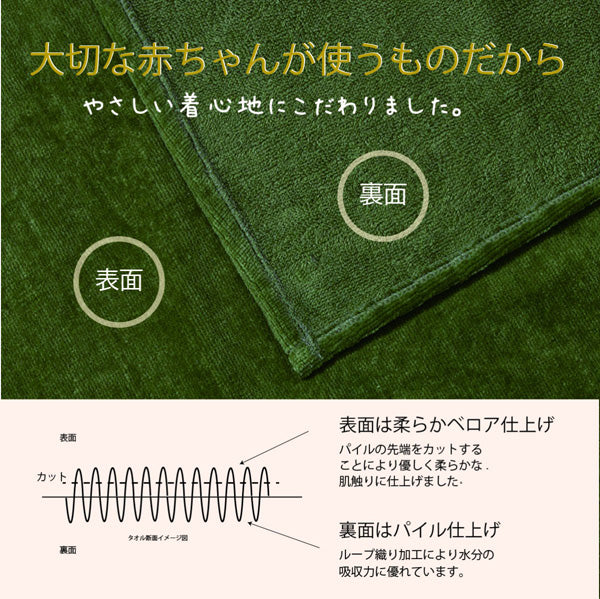 【eギフト対応】フードバスタオル アリゲーター ギフトBOX DEIGO 61340 フード付き 赤ちゃん用 バスローブ