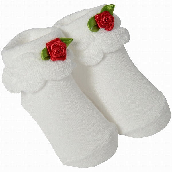 プレゼントソックス ラナンローズ レッド 6344 DEIGO 赤ちゃん ベビーソックス 新生児 ベビー 誕生日 御祝 出産祝い ギフト プレゼント