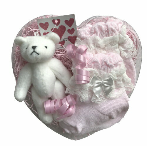 DeaR AngeL ベア&ソックスセット レース 61243 化粧箱なし DEIGO プレゼントギフト 赤ちゃん用 ぬいぐるみ 新生児 おしゃれ かわいい 動物 出産祝い