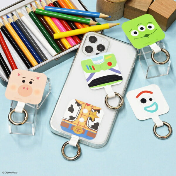 メール便発送 ディズニー ピクサーキャラクター マルチリングプラストイストーリー フォーキー DNG-31FK グルマンディーズ スマートフォン用ホールドリング スマホリング ケースに挟む 貼らない 吊り下げ カラビナ スマホリング