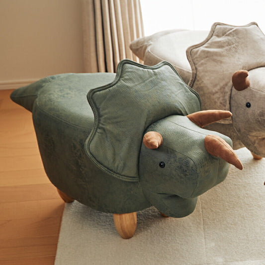 恐竜モチーフのスツール Triceratops トリケラトプス カーキ EF-ST09KH アンファンス 北欧 スツール いす 椅子 足置き オットマン インテリア チェア プレゼント ギフト