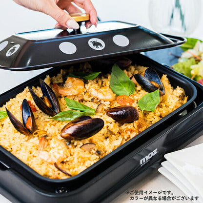 moz 3WAYホットプレート ブラック EF-LC32BK アンファンス エルク モズ 北欧 たこ焼き器 プレート 焼肉プレート かわいい おしゃれ プレゼント ギフト