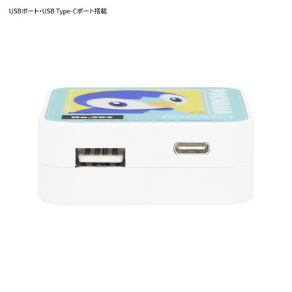 メール便発送 ポケモン ポッチャマ USB/USB Type-C ACアダプタ POKE-815D ポケットモンスター グルマンディーズ 電源タップ ACタップ コンセント スマートフォン スマホ AC充電器 ACプラグ 収納 携帯グッズ かわいい おしゃれ プレゼント ギフト